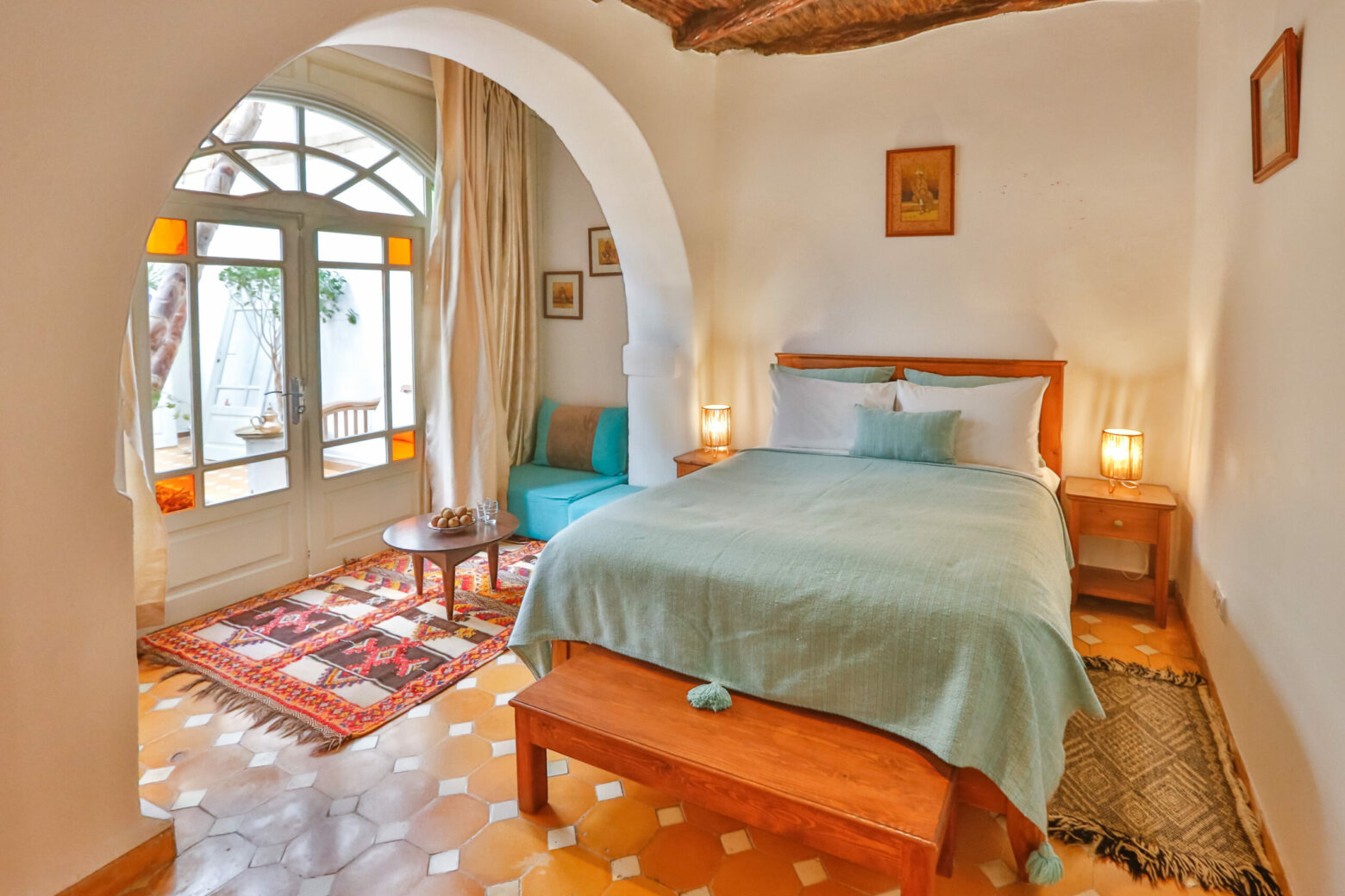 Chambre vue sur Jardin Riad Essaouira Chems Bleu